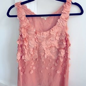 Renzo & Kai top, small, peach with large sequins